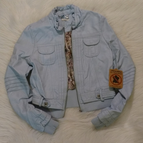 Jou Jou Baby Blue Leather Jacket - Picture 7 of 16